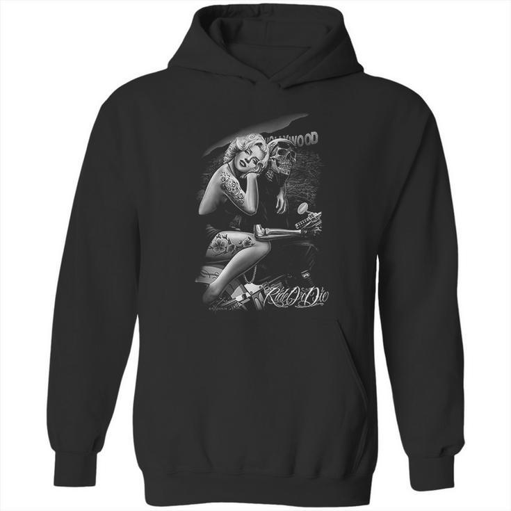 Mens David Gonzales Art Dga Hollywood Homegirl Ride Or Die Hoodie