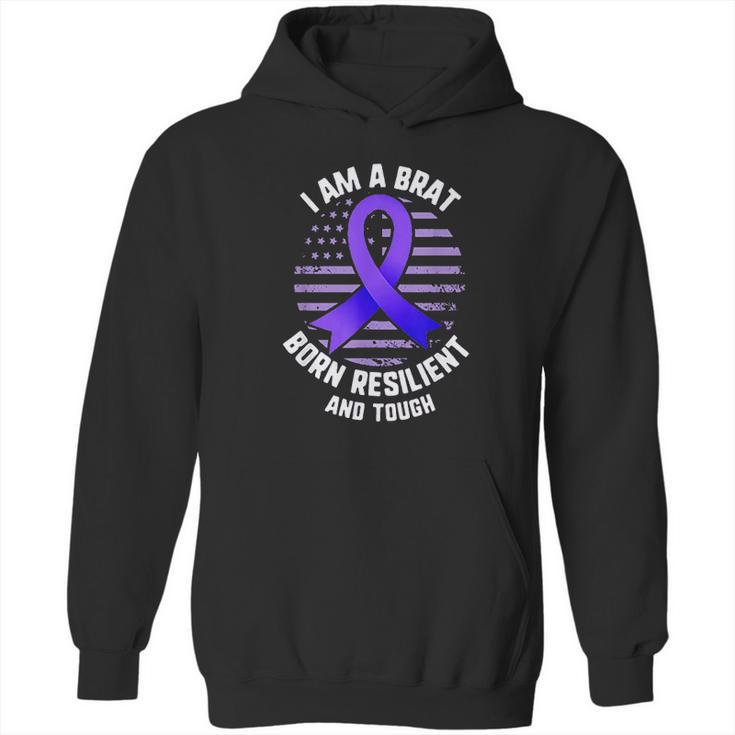 Military Child I Am A Brat Born Resilient And Tough Ribbon Hoodie