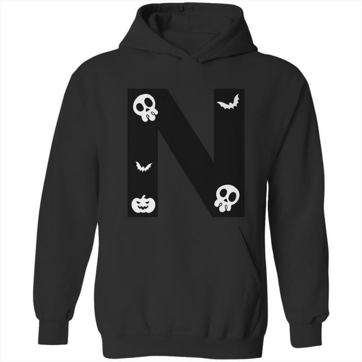 N Name Character Skullcap Pumpkin Dracula Halloween Quote Hoodie