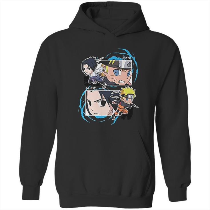 Naruto Shippuden Naruto And Sasuke Sd Fight Frames Hoodie