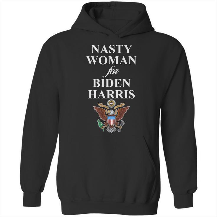 Nasty Woman For Biden Harris Eagle Logo Hoodie