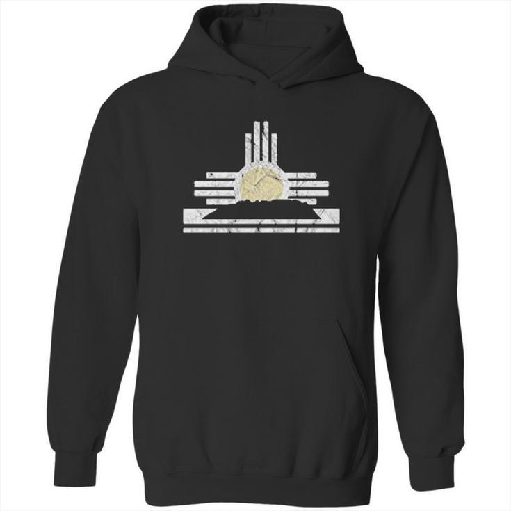 New Mexico  Sandia Mountain Skyline And Zia Symbol Hoodie