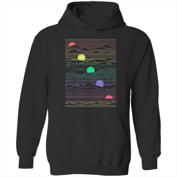 New Mexico State Landscape Line Art Design Hoodie