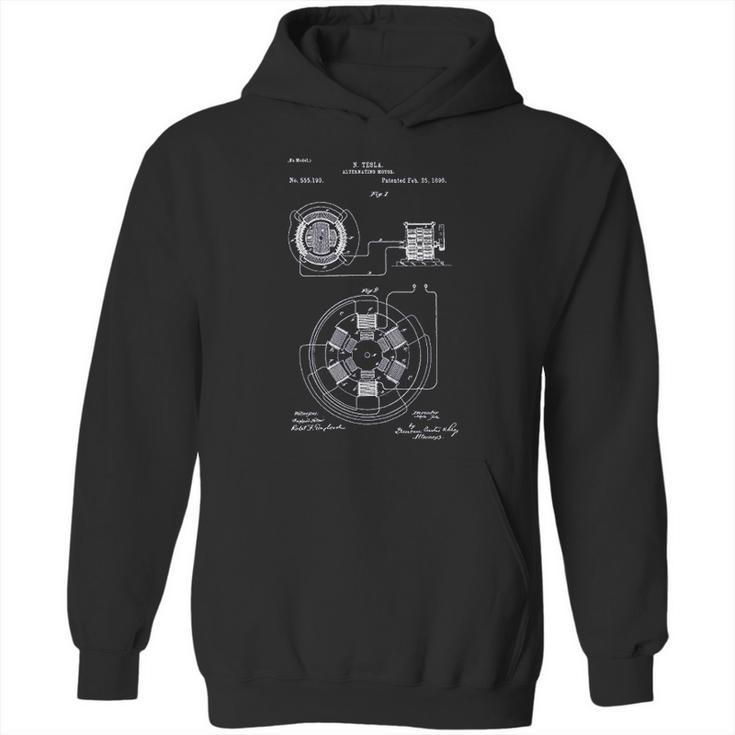 Patent Earth Tesla Alternating Motor Engineering Student Tesla Inventions Hoodie