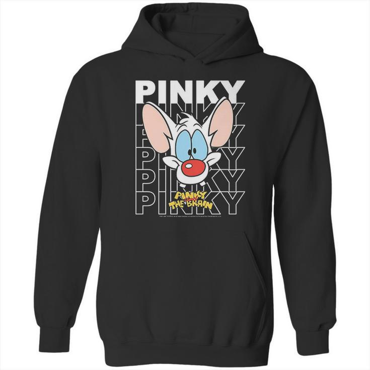 Pinky And The Brain Pinky Text Stack Big Face Hoodie