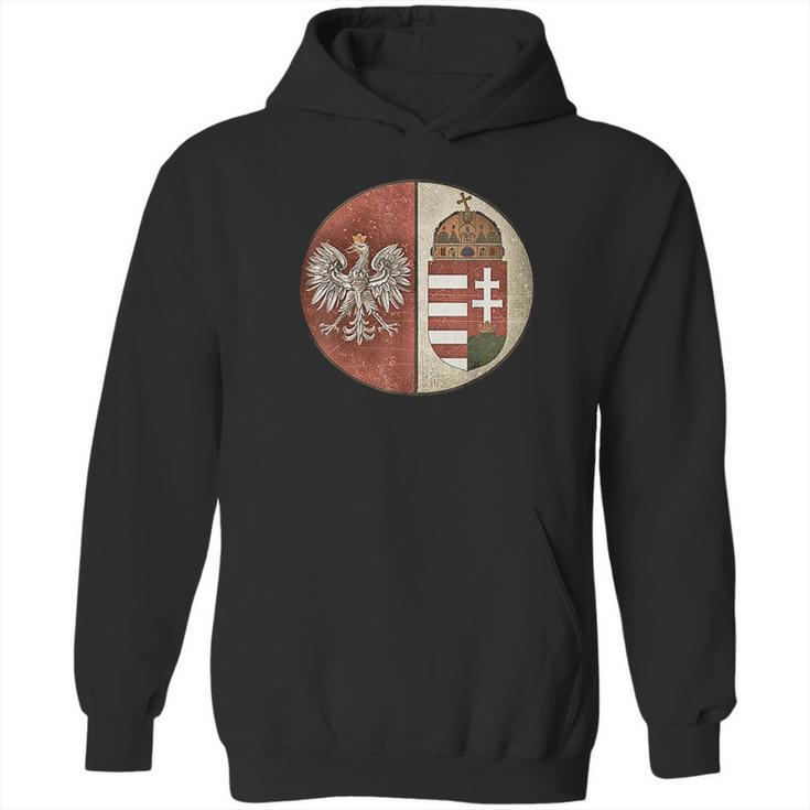 Poland Hungary Heritage Vintage Look Polska Hungarian Hoodie