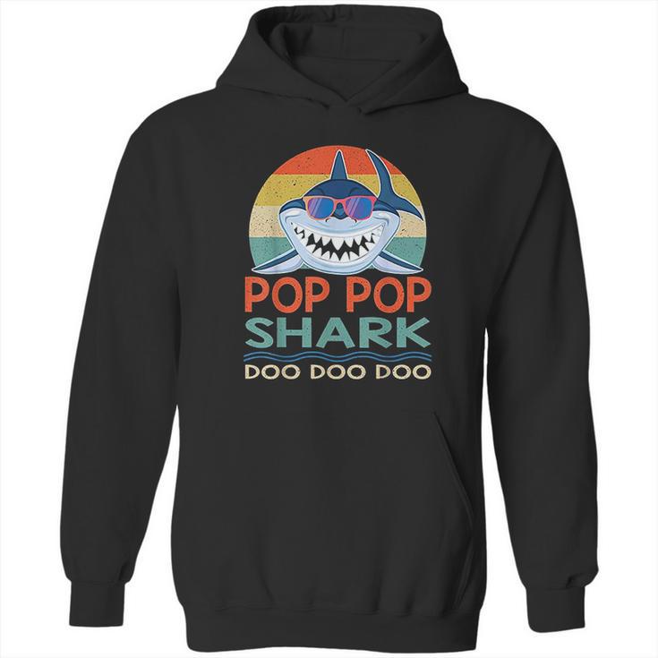 Pop Pop Shark Doo Doo Doo Vintage Matching Family Hoodie