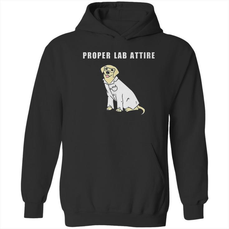 Proper Lab Attire Funny Laboratory Dog Pun Science Hoodie