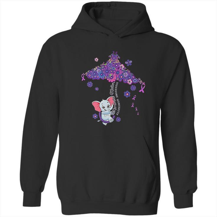 Purple Elephant Alzheimers Awareness Memories Matter Hoodie