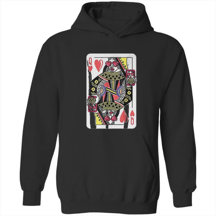 Queen Of Hearts Playing Card Hoodie