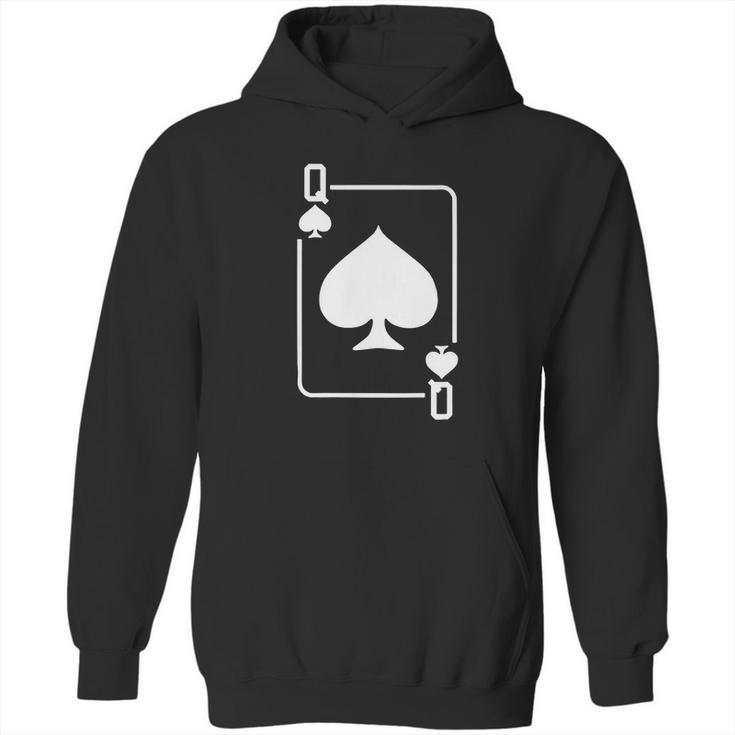 Queen Of Spades Playing Card Hoodie