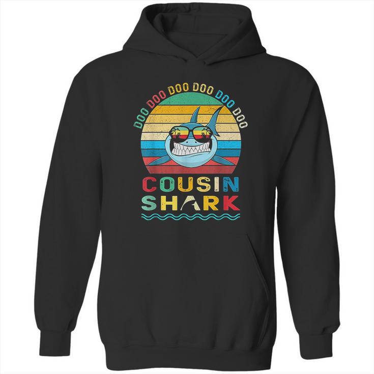 Retro Vintage Cousin Shark Doo Doo Doo Hoodie