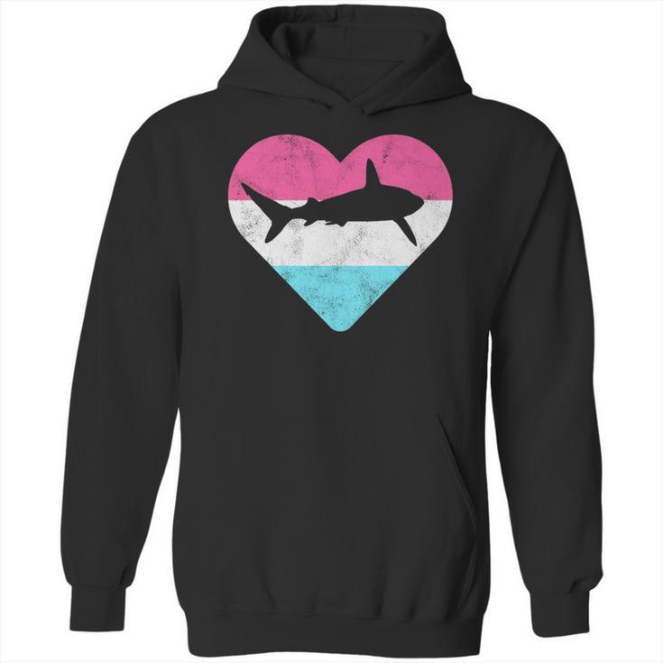 Retro Vintage Mako Shark Heart Gift Hoodie