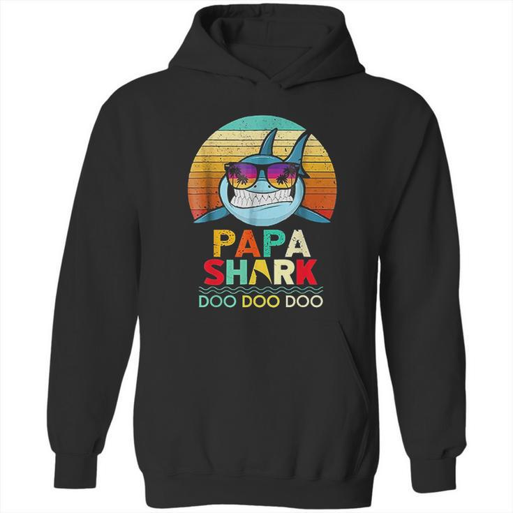 Retro Vintage Papa Shark Doo Doo Doo Hoodie