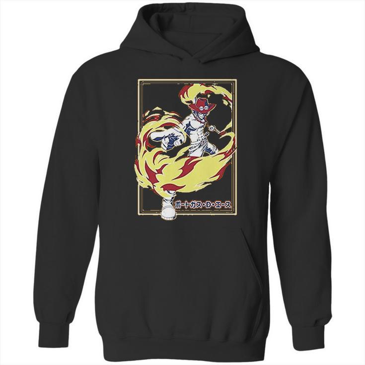 Ripple Junction One Piece Adult Ace With Fire Heavy Weight Hoodie