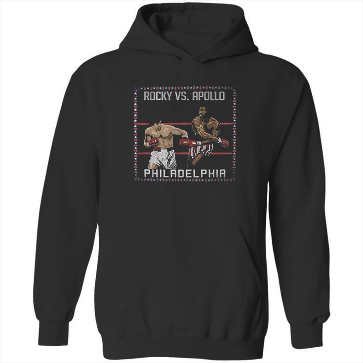 Rocky Vs Apollo Creed In Ring Painting Hoodie