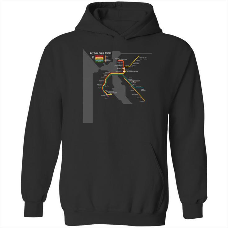 San Francisco Bart Bay Area Transit Metro Map Hoodie