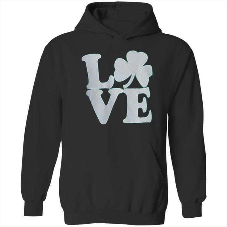 Shamrock Love Funny St Pats Paddy Patrick Pattys Green Heart Cute Hoodie