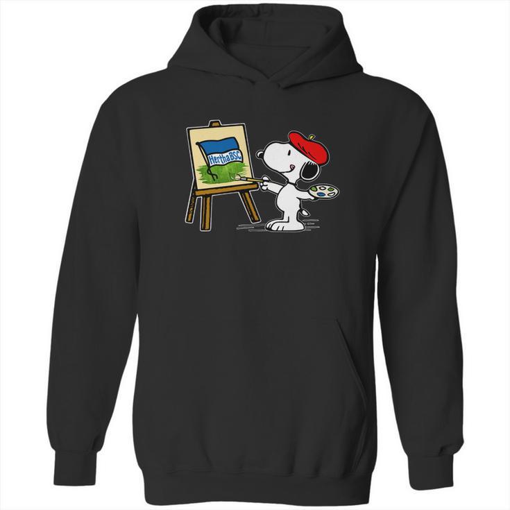 Snoopy Drawing Hertha Bsc Hoodie