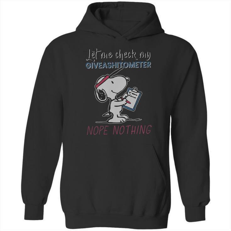 Snoopy Let Me Check My Giveashitometer Nope Nothing Hoodie