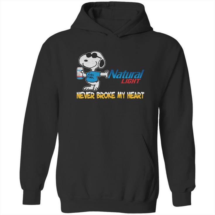 Snoopy Natural Light Never Broke My Heart Hoodie