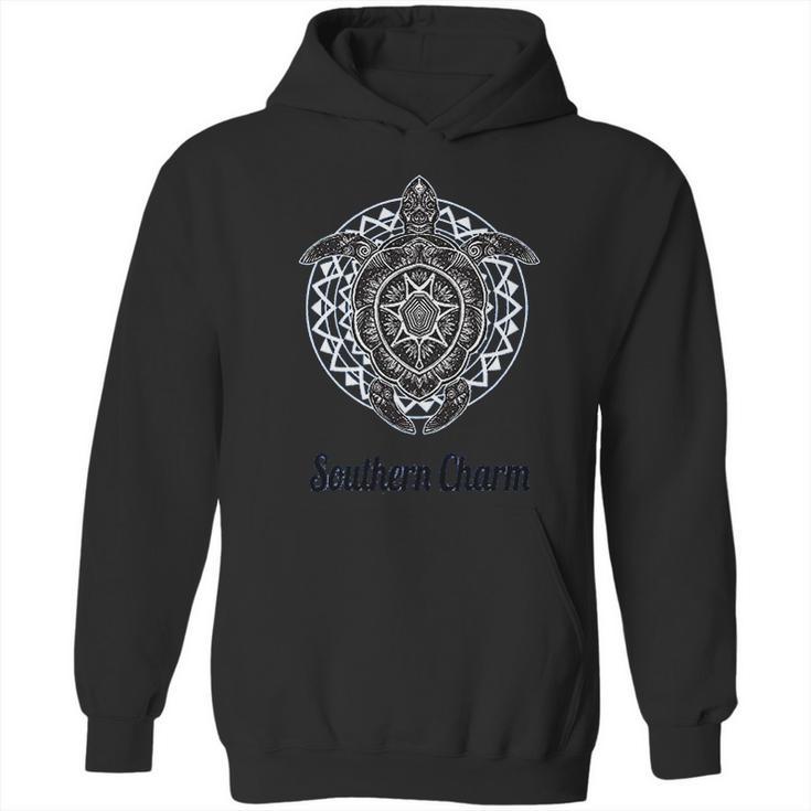 Southern Charm Collection Turtle Print On A Blue Hoodie