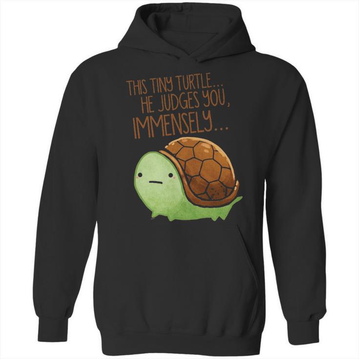 This Tiny Turtle He Judges You Immensely Hoodie