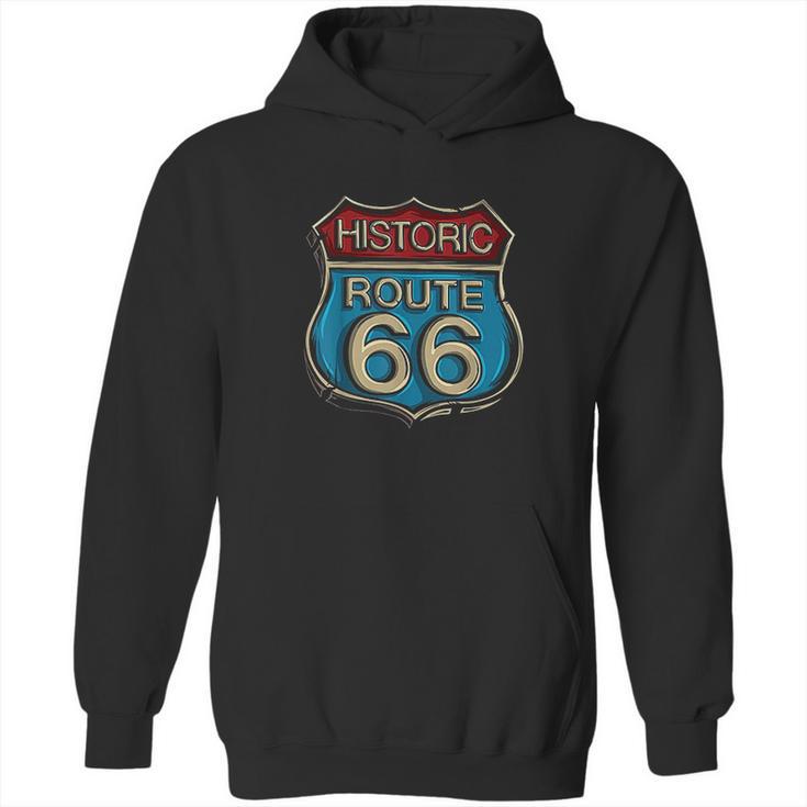 Historic Route 66 Road Sign Highway Hoodie