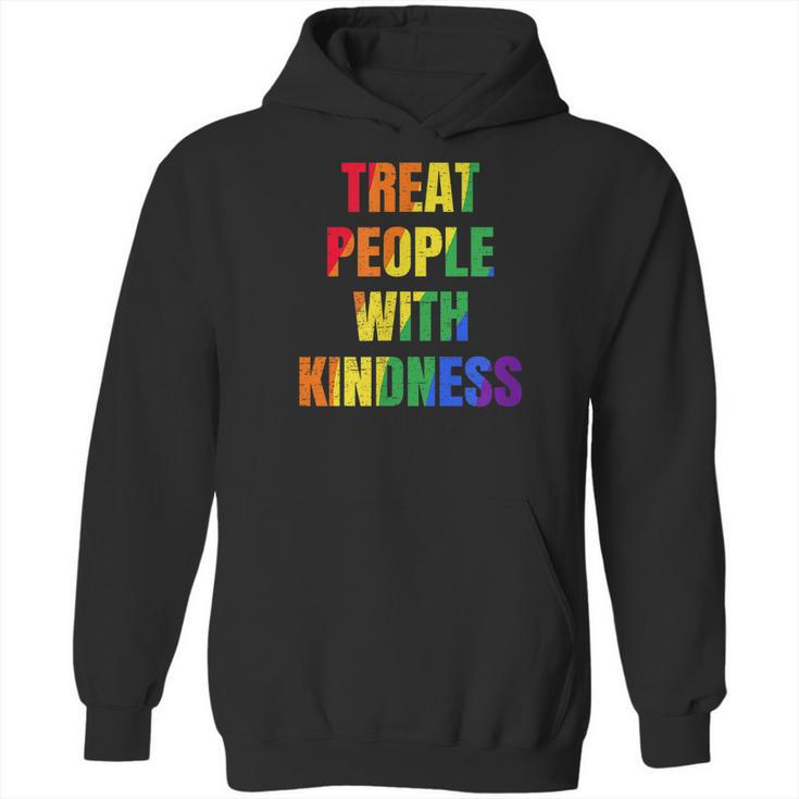 Treat People With Kindness Queer Lgbtq Love Equality Bi Hoodie