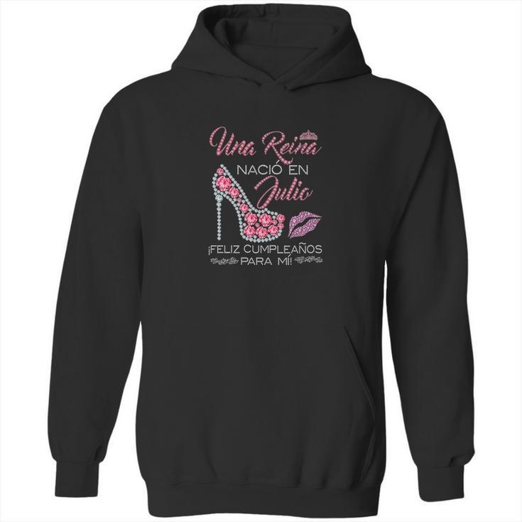 Una Reina Nacio En Julio Feliz Cumpleanos Para Mii Diamonds High Heels Hoodie