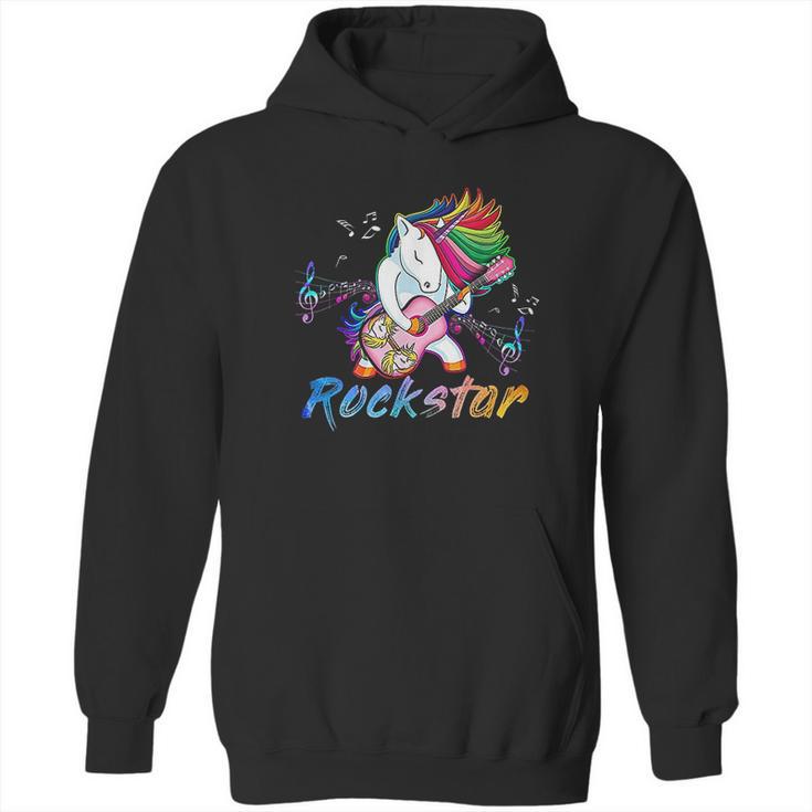 Unicorn Rock Star Guitar Rockin Hoodie