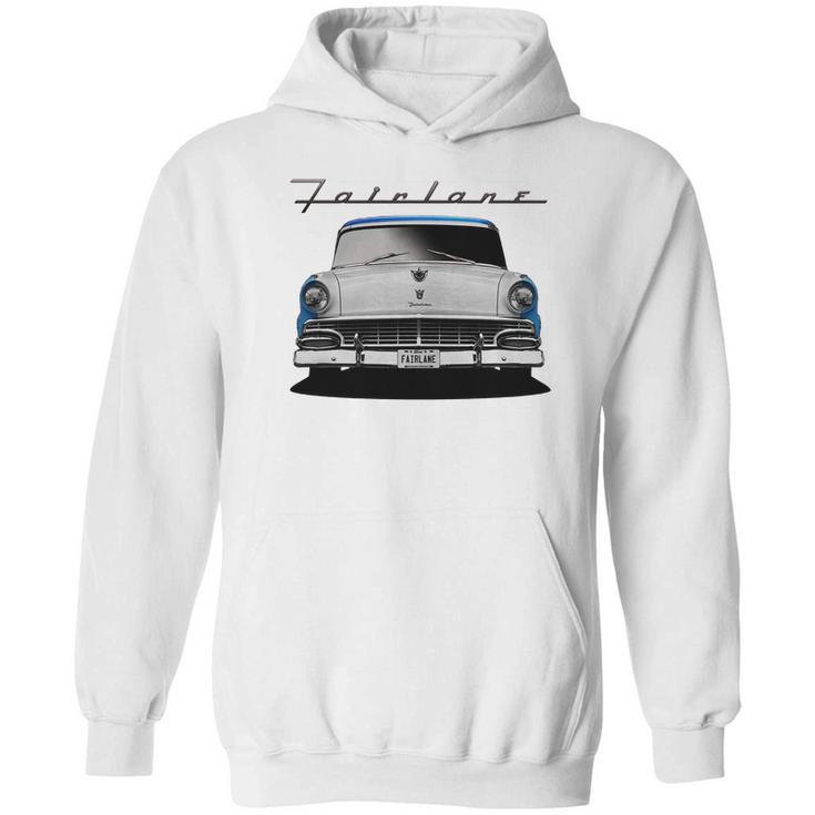 1956 Ford Fairlane Front Blue White Hoodie