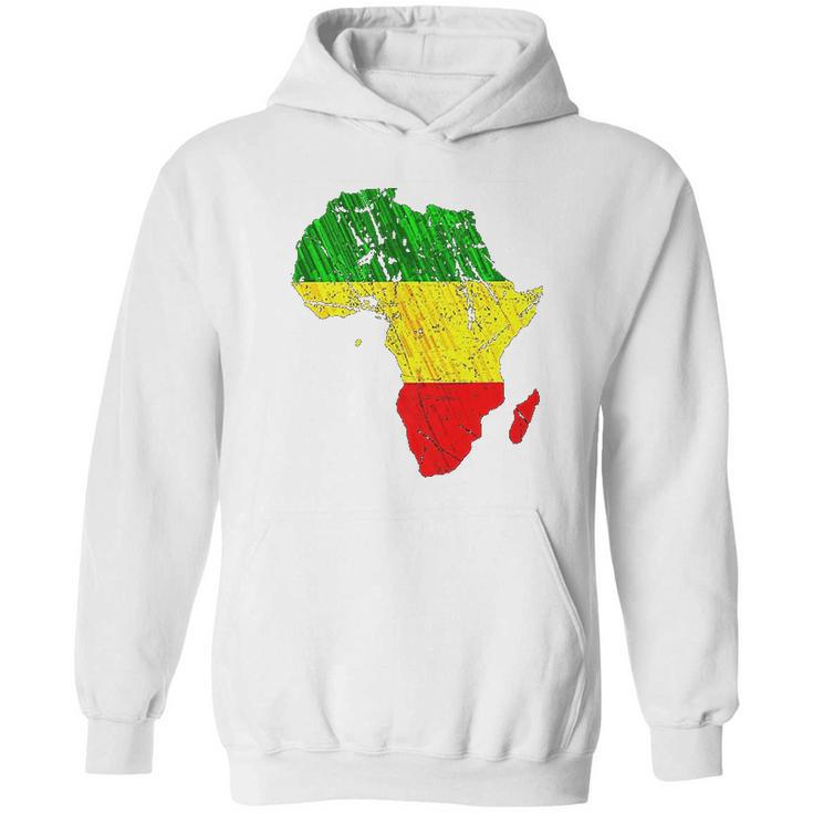 Africa Map Reggae Rasta Print Green Yellow Red Africa Pride Hoodie