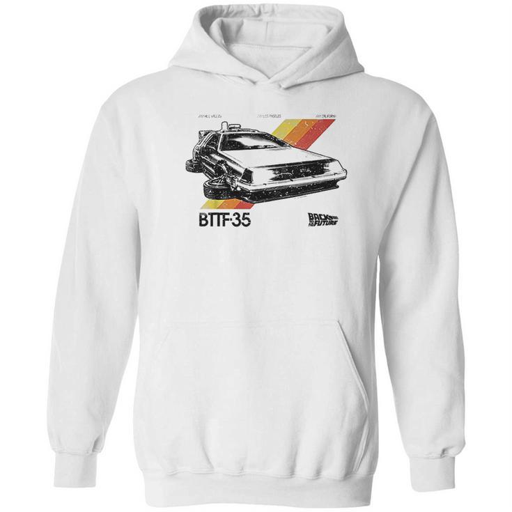 Back To The Future 35Th Retro Stripe Delorean Hoodie