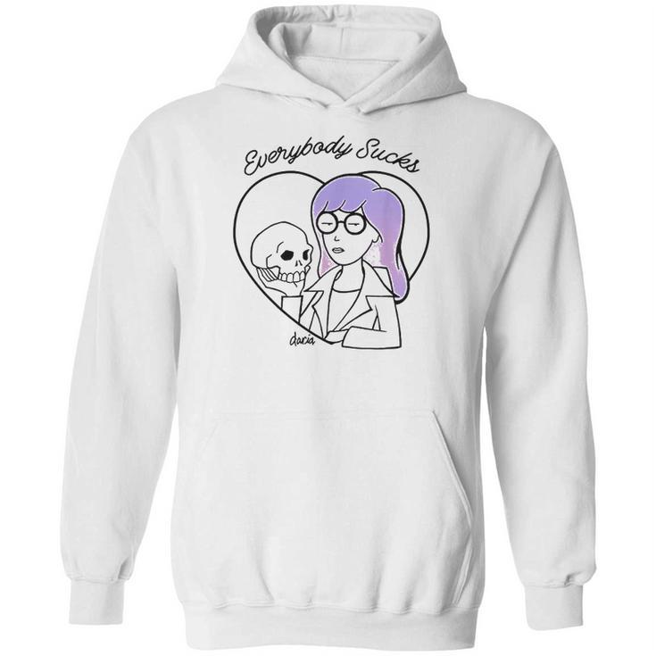 Daria Everybody Macbeth Skull Heart Purple Hair Hoodie