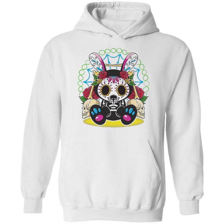 Day Of The Dead Dia De Los Muertos  Bunny Sugar Skull Hoodie