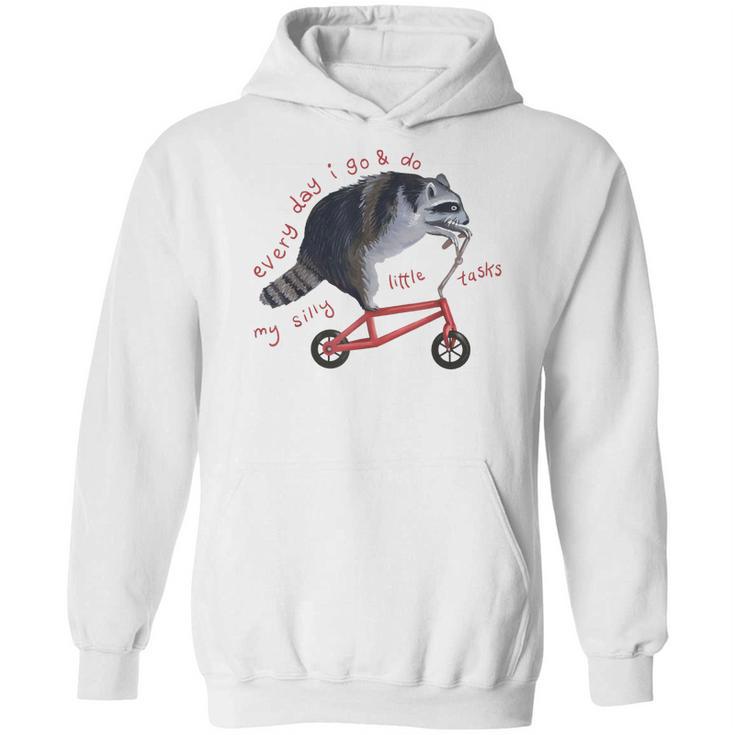 Funny Raccoon On Bike Do Silly Thing Hoodie