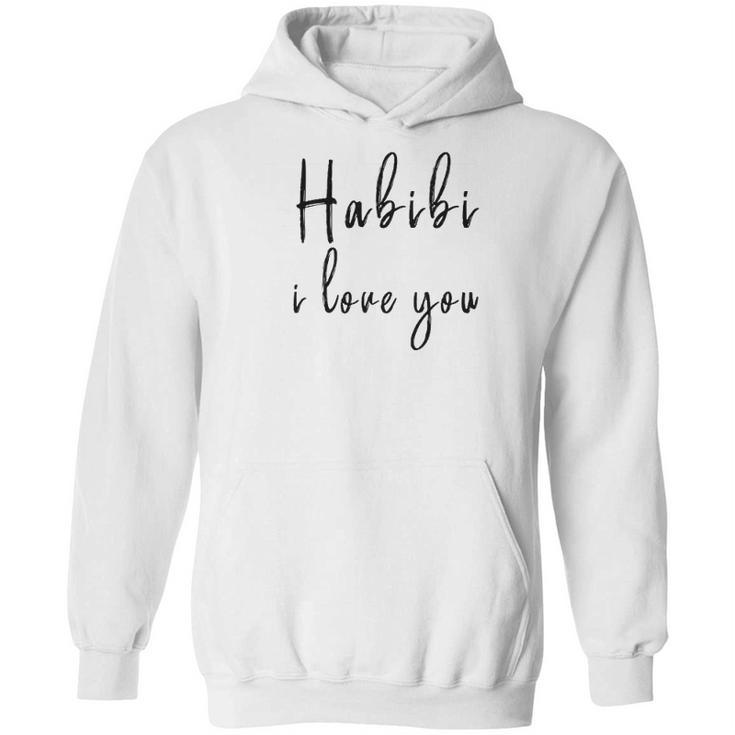 Habibi I Love You Honeymoon Calligraphy Hoodie