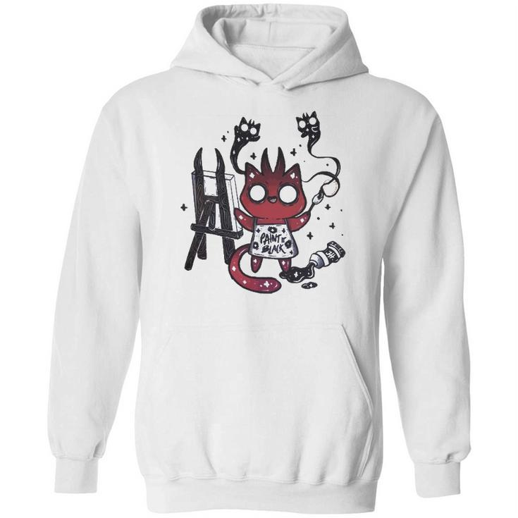 Kawaii Pastel Goth Art Devilish Cute Cat Demon Painting Hoodie