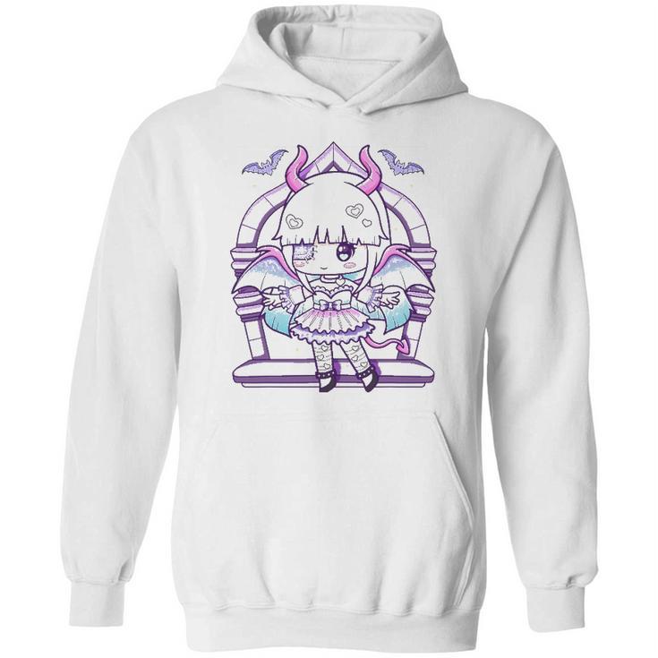 Kawaii Pastel Goth Cute Creepy Girl And Bats Hoodie