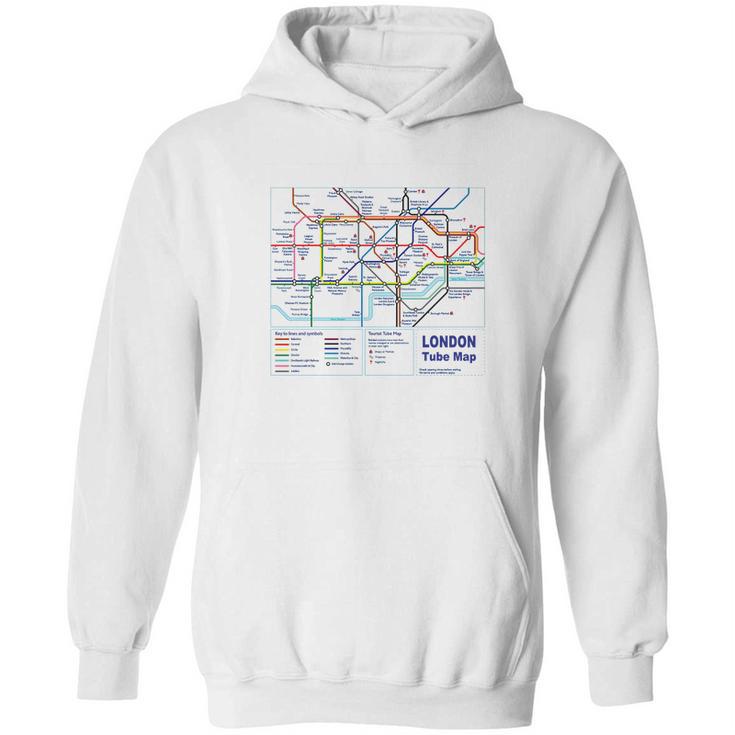 London Tourist Metro Underground Tube Map T Shirt British Hoodie