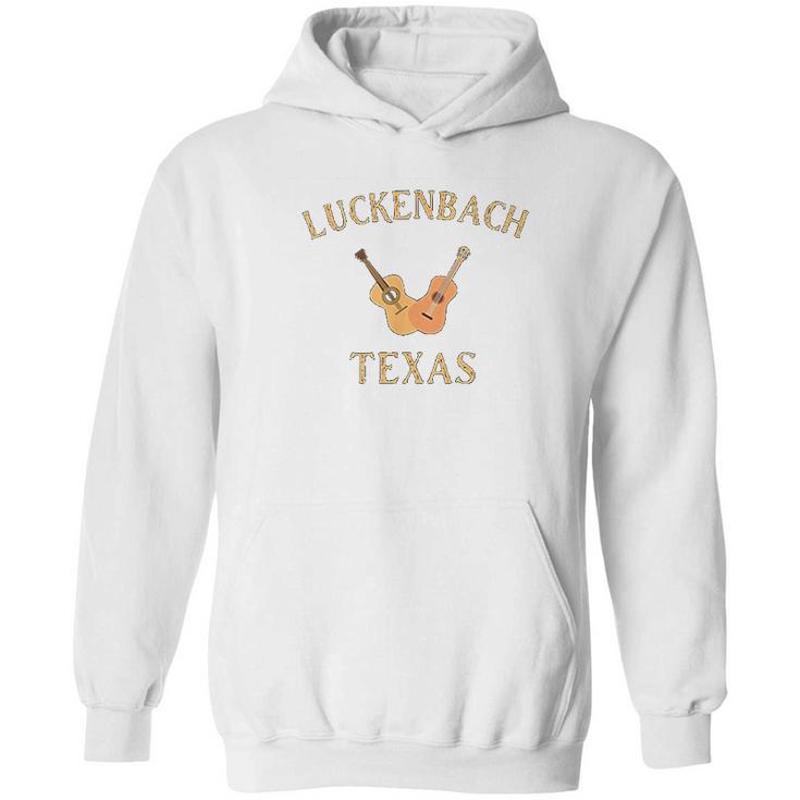 Luckenbach Texas Travel Souvenir Country Music Guitar Hoodie