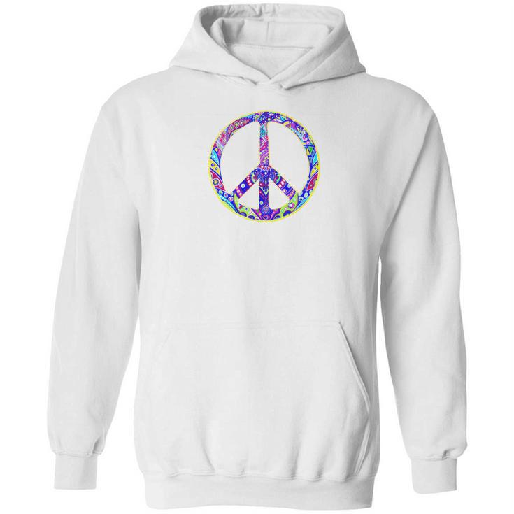 Peace Symbol In Easter Colors For Earth Day Jewel Tone Hoodie