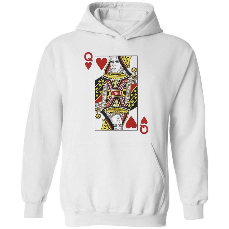 Queen Of Hearts Blackjack Cards Hoodie