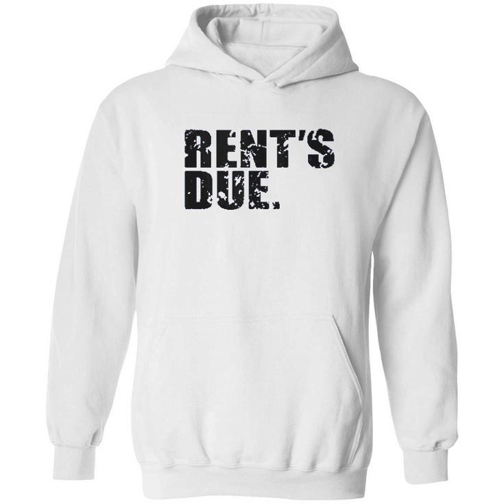 Rents Due Work Hard Bodybuilder Weightlifting Distressed Hoodie