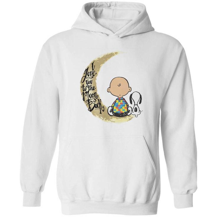 Snoopy Charlie Brown Autism I Love You To The Moon Back Hoodie