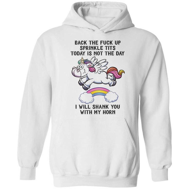 Unicorn Back The F Up I Will Shank You With My Horn Hoodie