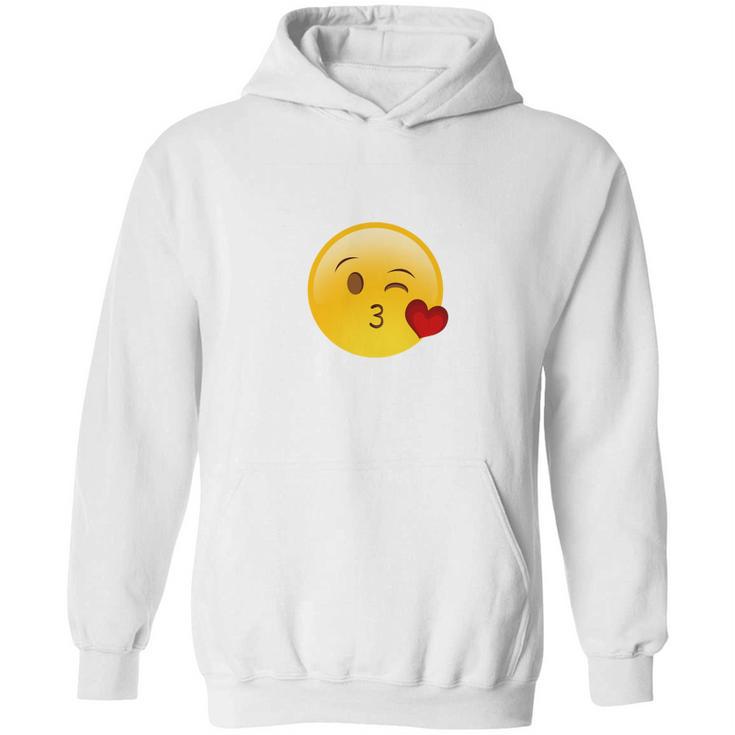 Winky Face Smiley With Heart Kiss Emoji Hoodie