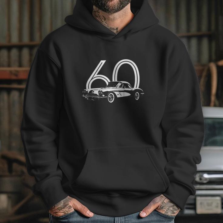 1960 Corvette Three Quarter Side View With Year Dark Color Hoodie Gifts for Her