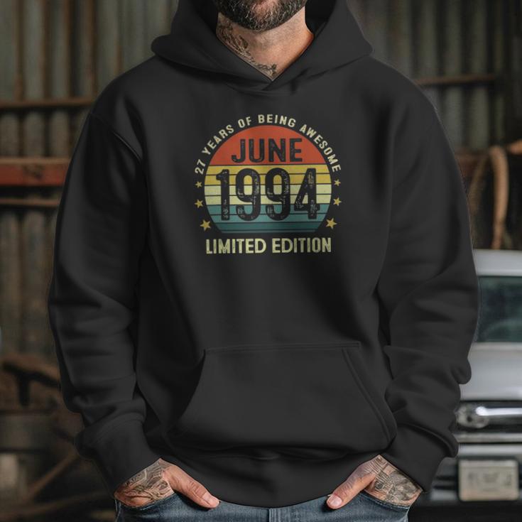 27 Years Old Vintage June 1994 Limited Edition 27Th Birthday Hoodie Gifts for Her